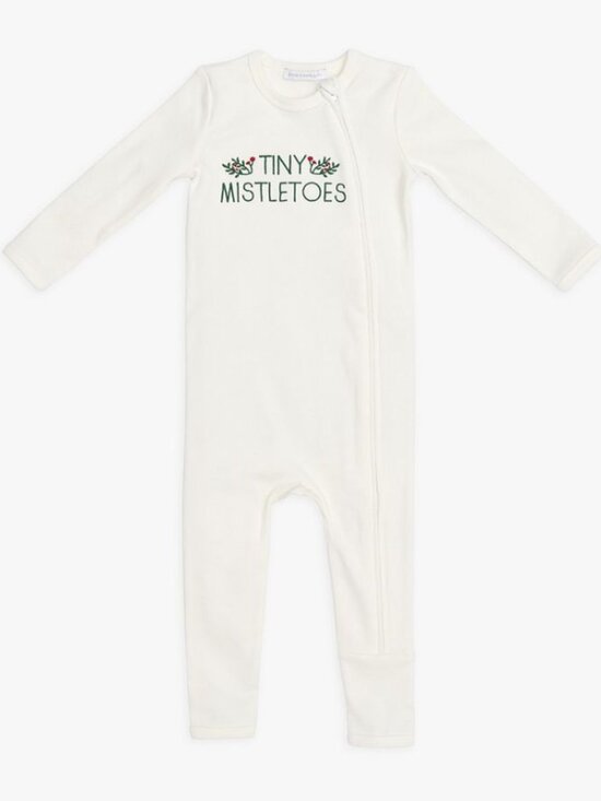 Pottery Barn Organic Tiny Mistletoes Footless Nursery Pajama , 18-24 Months - Picture 2 of 4